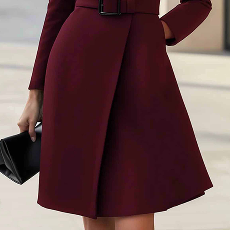 Elegant High Waist Belted Midi Dress - Image 5