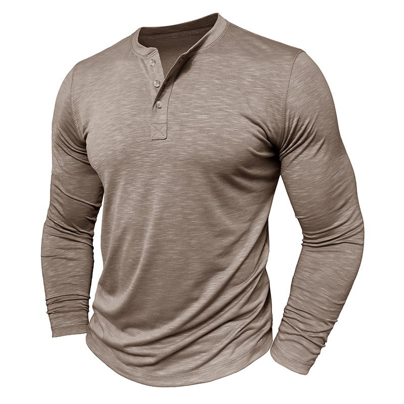 Long-Sleeved Henry Collar T-Shirt - Image 10