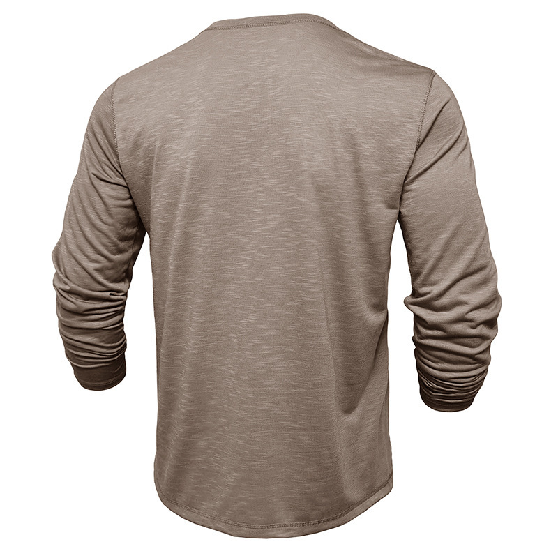 Long-Sleeved Henry Collar T-Shirt - Image 7