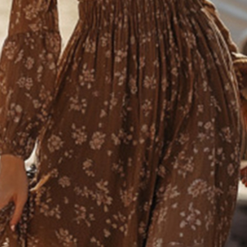 Elegant Floral Print V-Neck Dress - Image 4