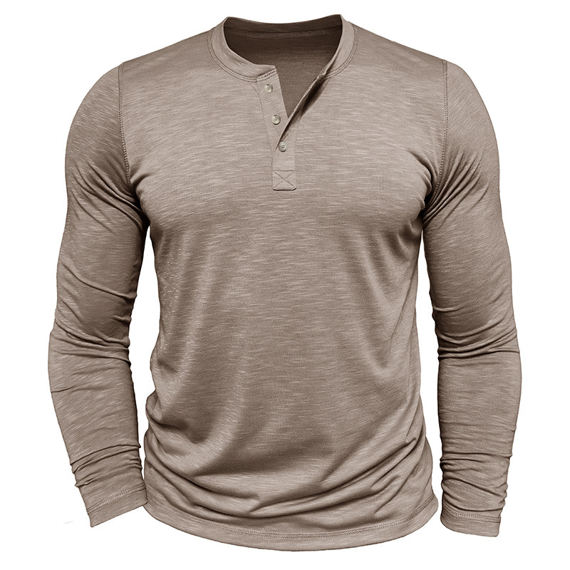 Long-Sleeved Henry Collar T-Shirt - Image 6